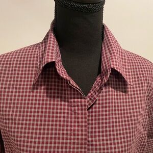 Women's Zara Red and Gray Checkered Shirt